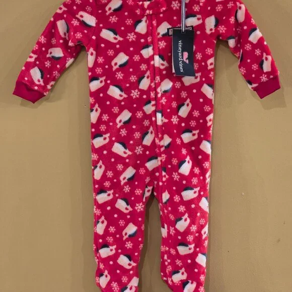Vineyard Vines Holiday One-Piece Footie Pajamas for Baby - NWT 6-12 months - Picture 2 of 5